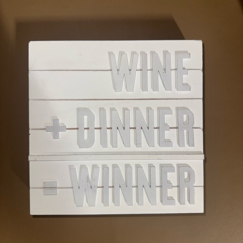 White Decorative Sign for Dining Area